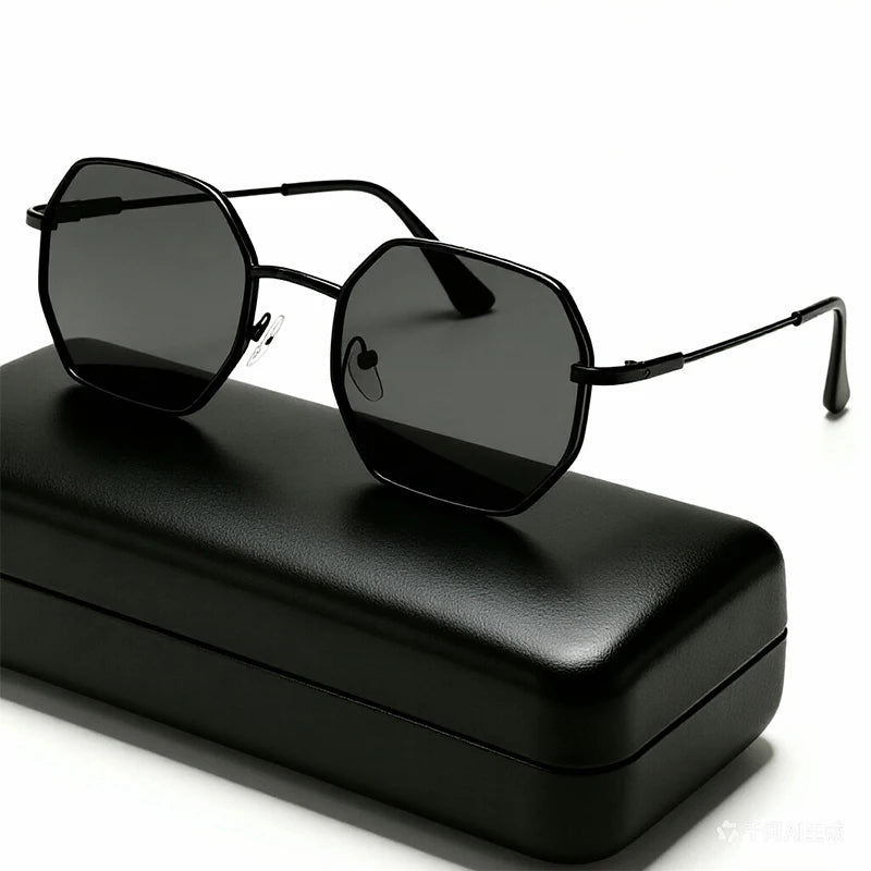 Classic Metal Punk Square Sunglasses Men Women Retro Double Bridges Fashion Polygon Sun Glasses Trendy Vintage Shades UV400 2026