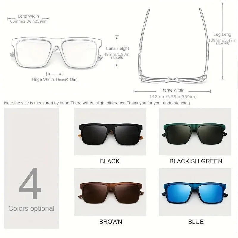 1/2Pcs Unisex Retro Walnut Ultra-Light Glasses, Polarized Lenses, Suitable for Daily and Formal Occasions.
