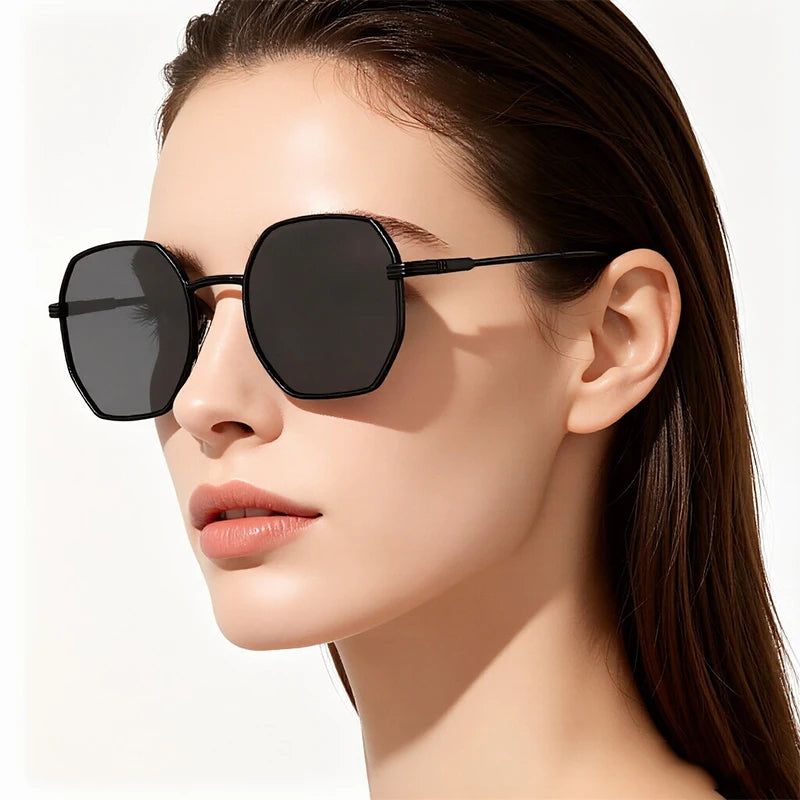 Classic Metal Punk Square Sunglasses Men Women Retro Double Bridges Fashion Polygon Sun Glasses Trendy Vintage Shades UV400 2026