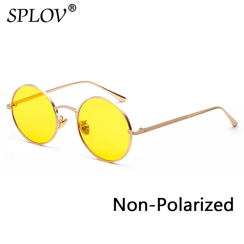 Retro Punk Style Men Sunglasses Women Vintage round Metal Frame Colorful Lens Sun Glasses Fashion Eyewear Gafas Sol UV400