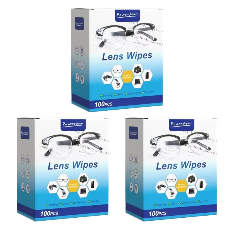 100Pcs/1-5Box Glasses Cleaner Wet Wipe Disposable anti Fog Misting Dust Remover Cleaning Lens Wipes Sunglasses Phone Screen