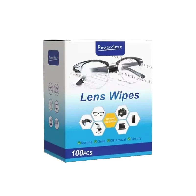 100Pcs/1-5Box Glasses Cleaner Wet Wipe Disposable anti Fog Misting Dust Remover Cleaning Lens Wipes Sunglasses Phone Screen