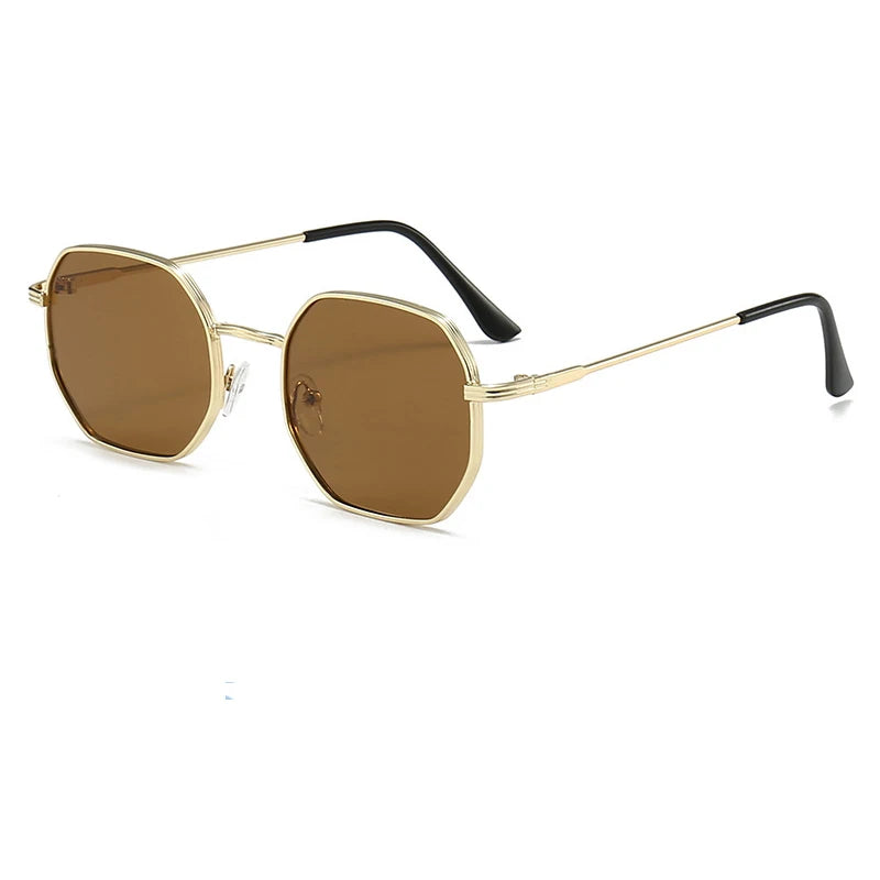 Classic Metal Punk Square Sunglasses Men Women Retro Double Bridges Fashion Polygon Sun Glasses Trendy Vintage Shades UV400 2026