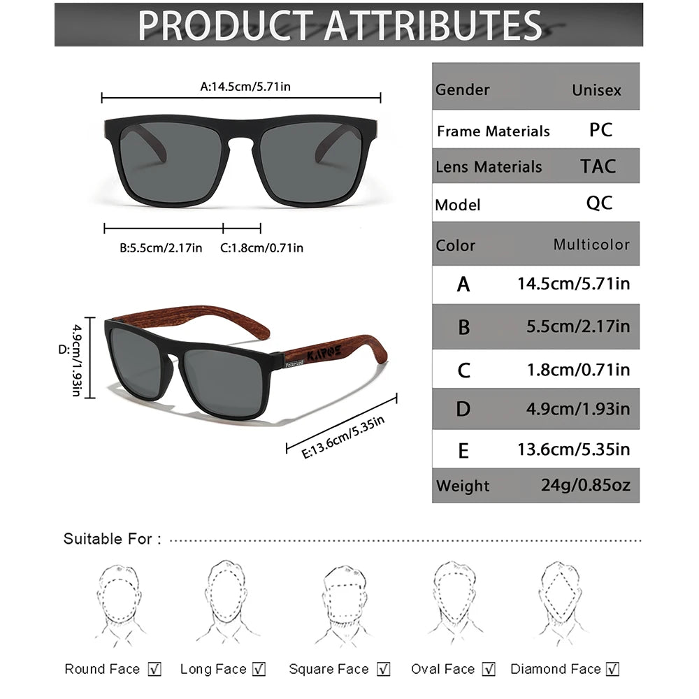 Fashion Polarized Square Sunglasses Men Women Luxury Brand Designer Men'S Sun Glasses Driving Fishing UV400 Eyewear Man