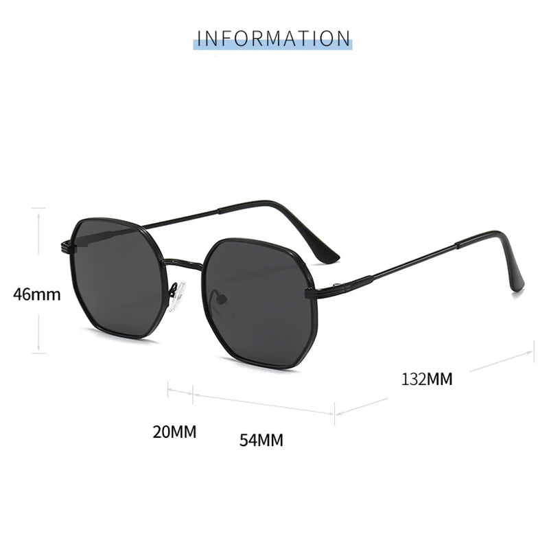 Classic Metal Punk Square Sunglasses Men Women Retro Double Bridges Fashion Polygon Sun Glasses Trendy Vintage Shades UV400 2026