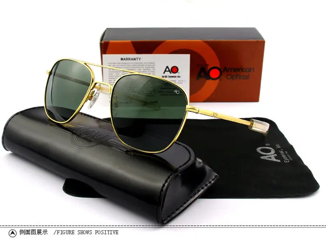 Aviation Sunglasses Men Women Outdoor Driving Glasses Pilot American Army Military Optical AO Sunglasses Glasses Oculos De Sol
