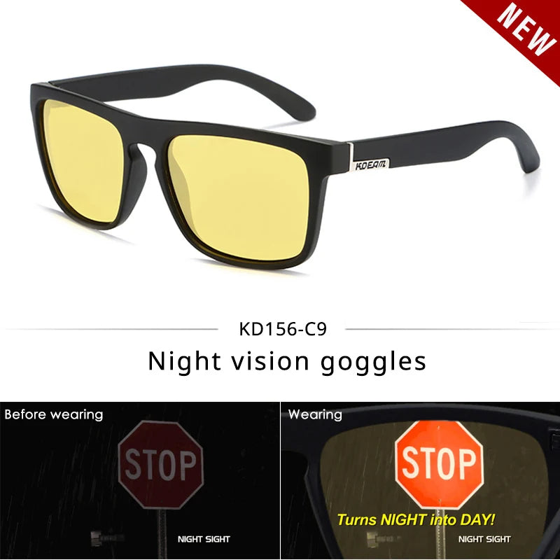 Men'S All Matching Polarized Sunglasses Photochromic Driving Glasses Night Sight UV400 Classic Colors of KD156 Medium Size