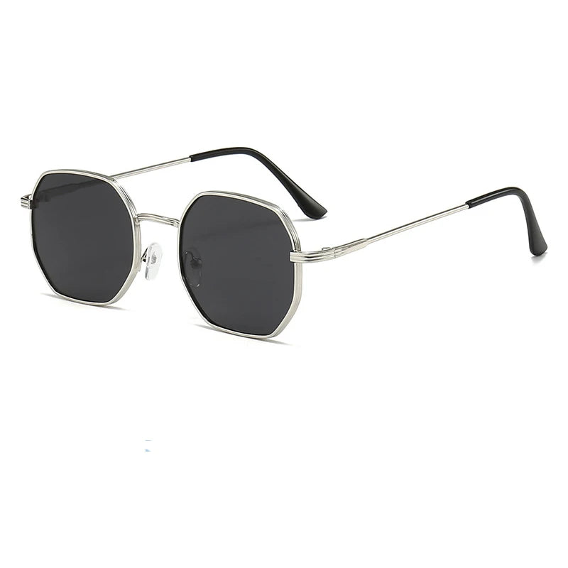 Classic Metal Punk Square Sunglasses Men Women Retro Double Bridges Fashion Polygon Sun Glasses Trendy Vintage Shades UV400 2026