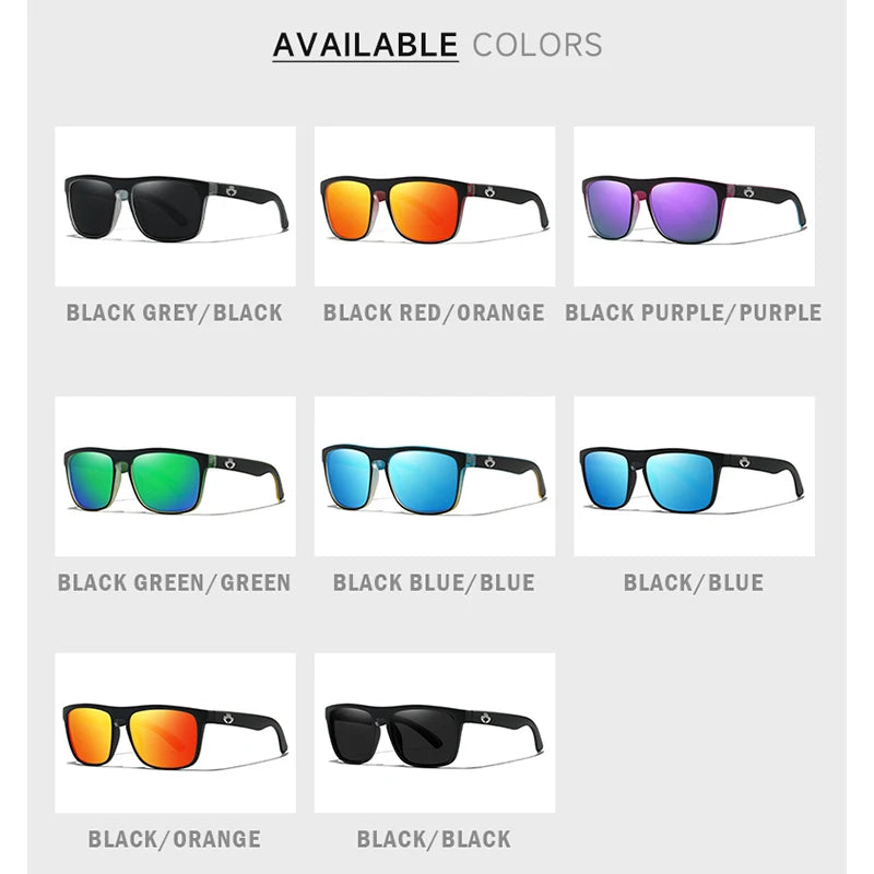 Polarized Uv-Protective Anti-Glare Square Unisex Sunglasses - HD Vision for Sports & Daily Use BT05