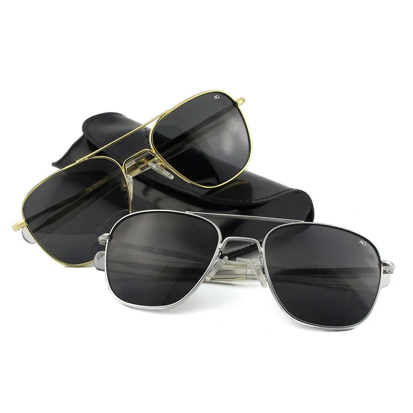 Aviation Sunglasses Men Women Outdoor Driving Glasses Pilot American Army Military Optical AO Sunglasses Glasses Oculos De Sol