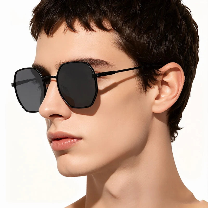 Classic Metal Punk Square Sunglasses Men Women Retro Double Bridges Fashion Polygon Sun Glasses Trendy Vintage Shades UV400 2026
