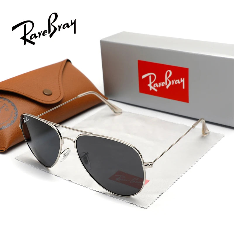 Brand Original Unisex Pilot Sunglasses Retrio Trendy UV400 Polarized Driving Travel Women/Men Anti-Glare Eyeglasses