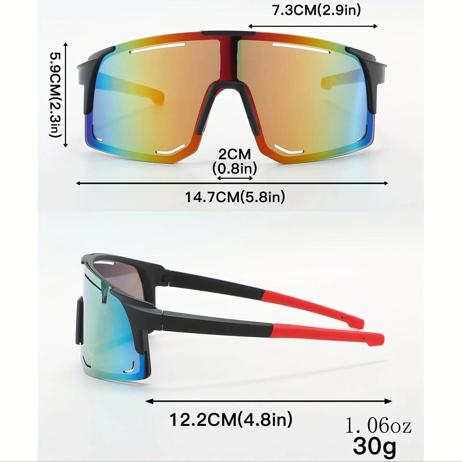 Sports Wrap around Sunglasses for Women Men Large One Piece Sun Shades for Cycling Fishing Skiing Fashion Sun Glasses UV400