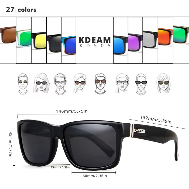 Revamp of Sport Men Sunglasses Polarized Shockingly Colors Sun Glasses Outdoor Driving Photochromic Sunglass with Box