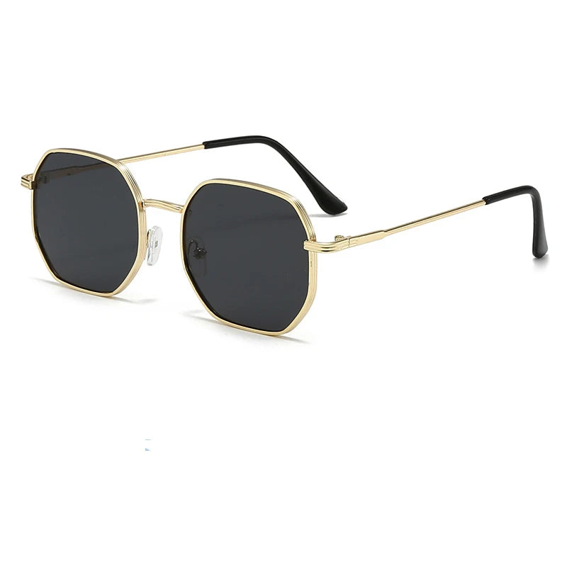 Classic Metal Punk Square Sunglasses Men Women Retro Double Bridges Fashion Polygon Sun Glasses Trendy Vintage Shades UV400 2026