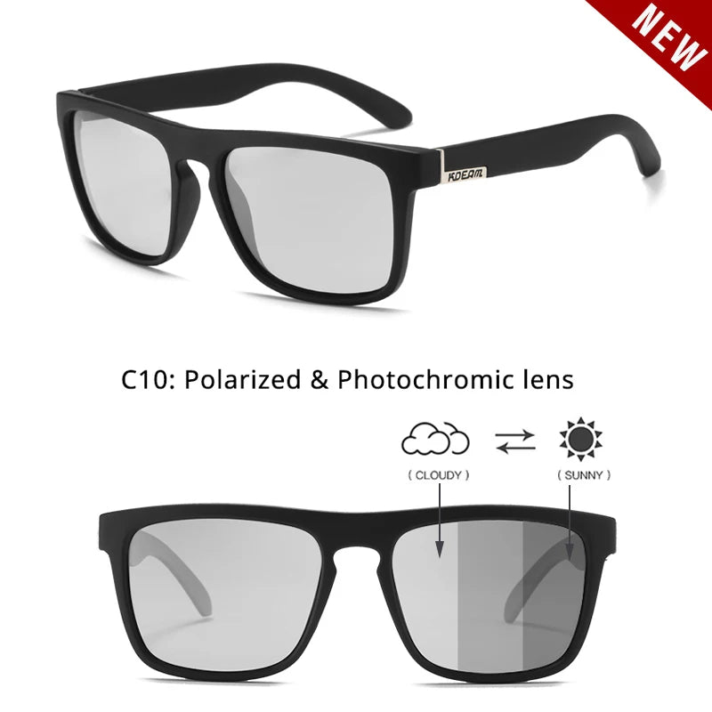 Men'S All Matching Polarized Sunglasses Photochromic Driving Glasses Night Sight UV400 Classic Colors of KD156 Medium Size