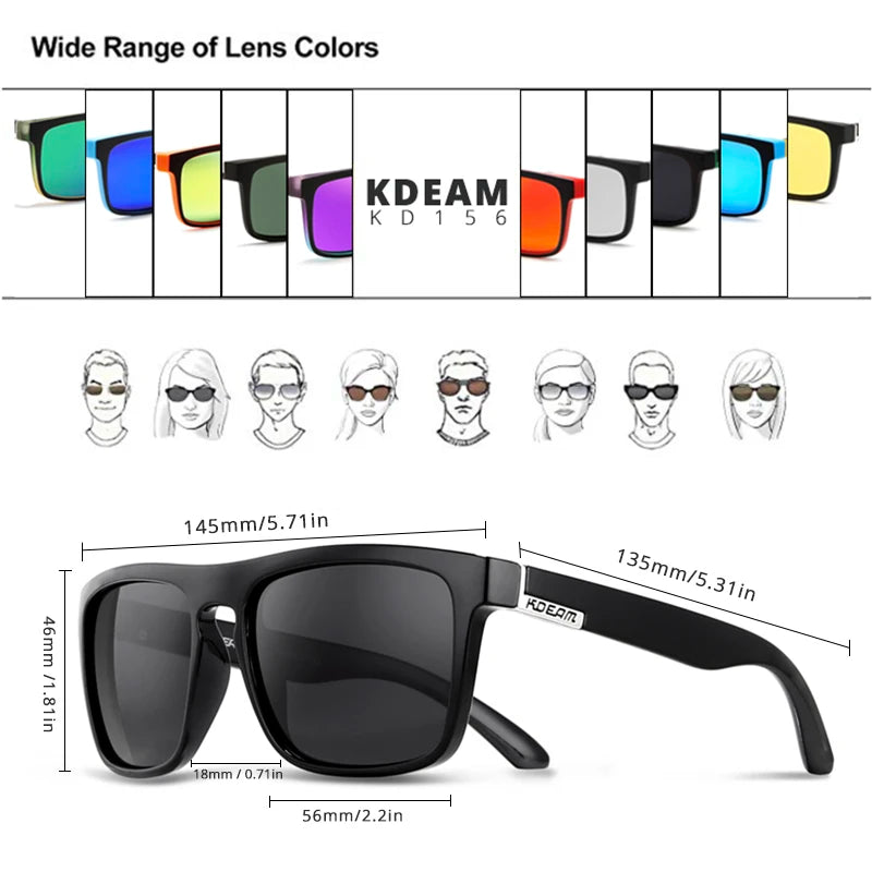Men'S All Matching Polarized Sunglasses Photochromic Driving Glasses Night Sight UV400 Classic Colors of KD156 Medium Size