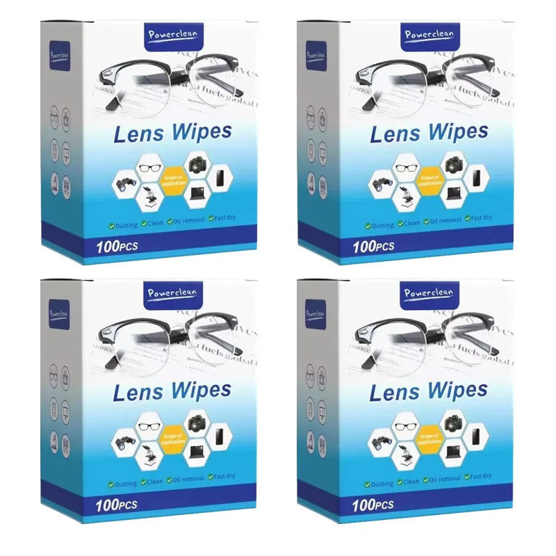 100Pcs/1-5Box Glasses Cleaner Wet Wipe Disposable anti Fog Misting Dust Remover Cleaning Lens Wipes Sunglasses Phone Screen